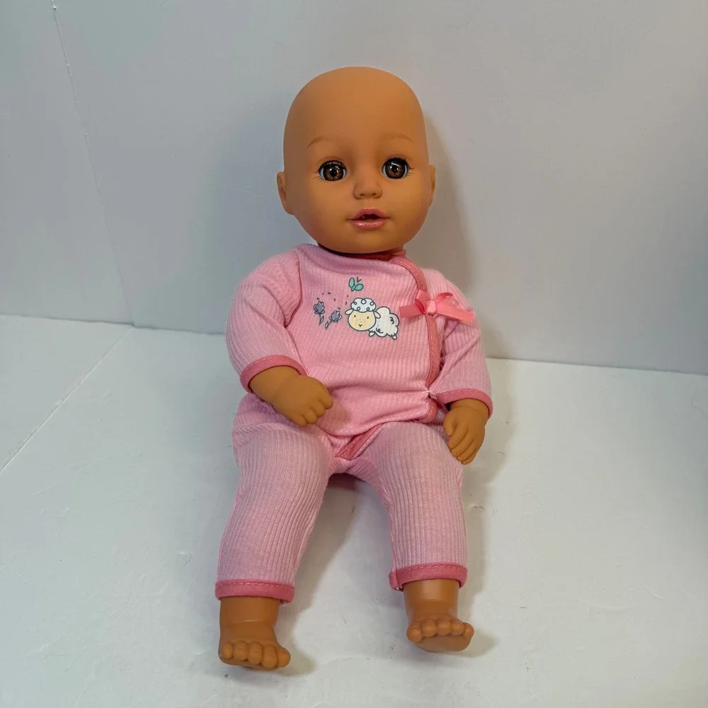 Zapf Creation Baby Born Doll 2017 Pink Sheep Outfit 14 Inch Brown Sleeping Eyes